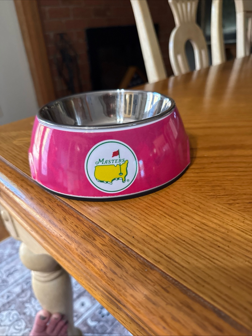 Masters Pink Stainless Steel Pet Bowl with Logo